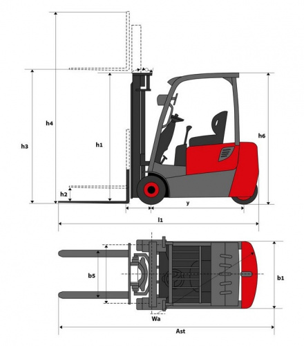 Электрический погрузчик LEMA FE LI 16-3F TX60